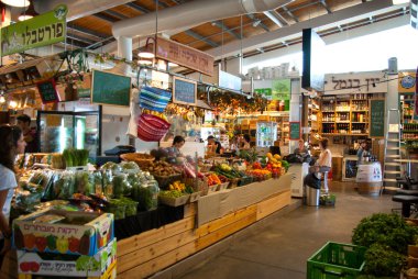 Famous indoors food market Tel Aviv Israel clipart
