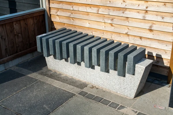 Modern stone marble garden bench — Stock Photo, Image
