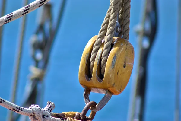 Sails ropes pulley — Stock Photo, Image