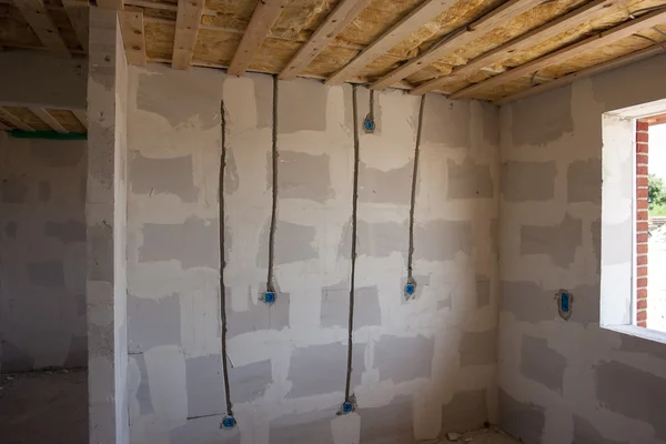 Inside a house in construction — Stock Photo, Image