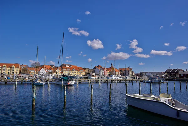 Faaborg přístavu Fynu v Dánsku — Stock fotografie