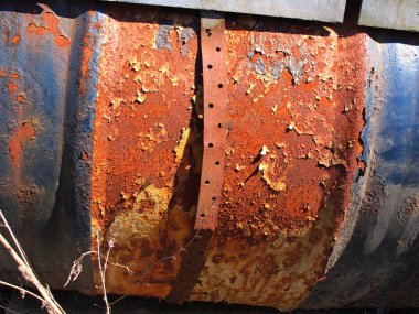 Grunge arka plan paslı metal varil