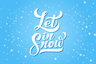 Kaligrafi karla yazılsın. Kış selamı. Vektör tatil illüstrasyon elemanı. Pankart için tipografik öğe, poster, tebrikler.