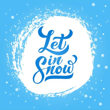 Kaligrafi karla yazılsın. Kış selamı. Vektör tatil illüstrasyon elemanı. Pankart için tipografik öğe, poster, tebrikler.