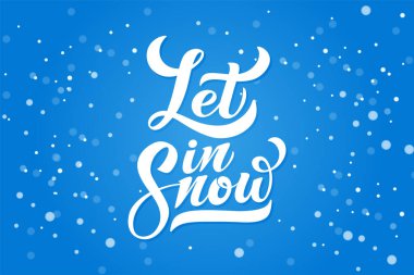 Kaligrafi karla yazılsın. Kış selamı. Vektör tatil illüstrasyon elemanı. Pankart için tipografik öğe, poster, tebrikler.