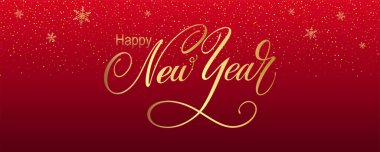 Kaligrafi yazarken mutlu yıllar. Vektör tatil illüstrasyon elemanı. Pankart için tipografik öge, tebrikler.