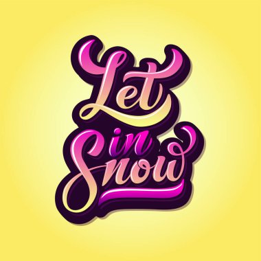 Kaligrafi karla yazılsın. Kış selamı. Vektör tatil illüstrasyon elemanı. Pankart için tipografik öğe, poster, tebrikler.