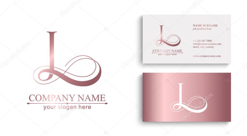 L logo or monogram. L Letters of the alphabet Initials. Beautiful logo design for company branding. Form for business card. For your business. Vector illustration.