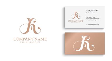 AK harfli monogram. Zarif lüks KA logosu. Kaligrafi stili. Şirket kimliği ve kişisel logo. Vektör tasarımı.
