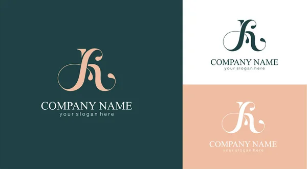 Letter Monogram Elegant Luxury Logo Calligraphic Style Corporate Identity Personal —  Vetores de Stock