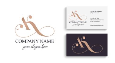 AK harfli monogram. Zarif lüks logo. Kaligrafi stili. Şirket kimliği ve kişisel logo. Vektör tasarımı.