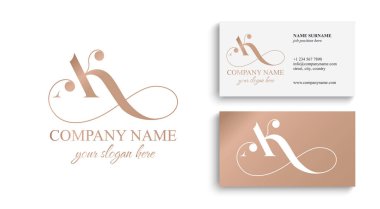 AK harfli monogram. Zarif lüks logo. Kaligrafi stili. Şirket kimliği ve kişisel logo. Vektör tasarımı.