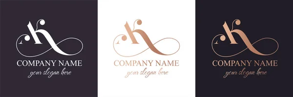 Letter Monogram Elegant Luxury Logo Calligraphic Style Corporate Identity Personal —  Vetores de Stock