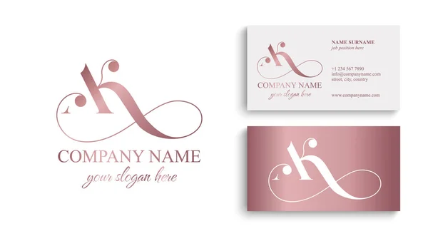 Letter Monogram Elegant Luxury Logo Calligraphic Style Corporate Identity Personal — Stock Vector