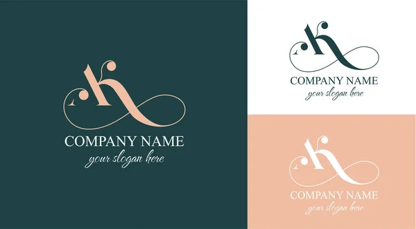 Letter Monogram Elegant Luxury Logo Calligraphic Style Corporate Identity Personal — Vector de stoc