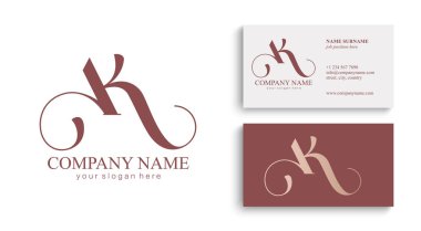 AK harfli monogram. Zarif lüks logo. Kaligrafi stili. Şirket kimliği ve kişisel logo. Vektör tasarımı.