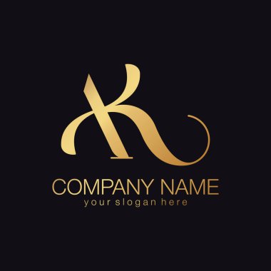AK harfli monogram. Zarif lüks logo. Kaligrafi stili. Şirket kimliği ve kişisel logo. Vektör tasarımı.