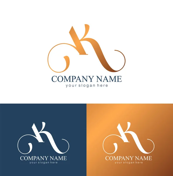 Monograma Letras Logotipo Luxo Elegante Estilo Caligráfico Identidade Corporativa Logotipo —  Vetores de Stock