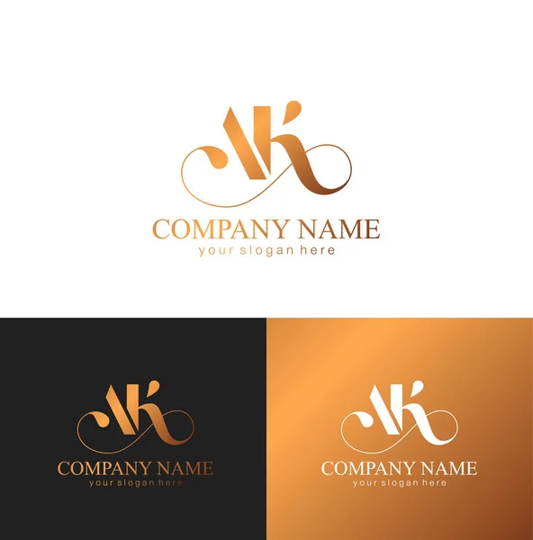 Monograma Letras Elegante Logotipo Lujo Estilo Caligráfico Identidad Corporativa Logotipo — Vector de stock