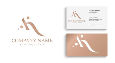 AK harfli monogram. Zarif lüks KA logosu. Kaligrafi stili. Şirket kimliği ve kişisel logo. Vektör tasarımı.