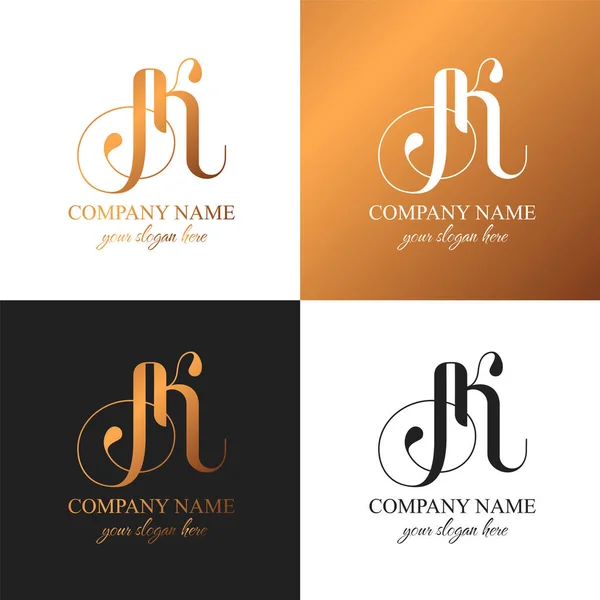 Letter Monogram Elegant Luxury Logo Calligraphic Style Corporate Identity Personal — стоковий вектор