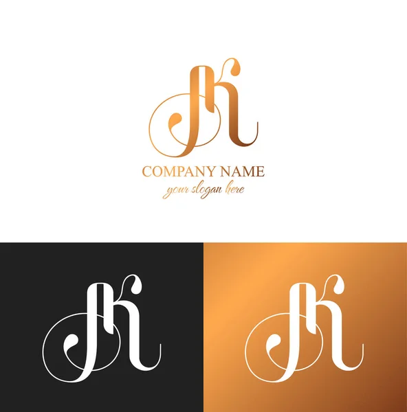 Letter Monogram Elegant Luxury Logo Calligraphic Style Corporate Identity Personal — Vector de stoc