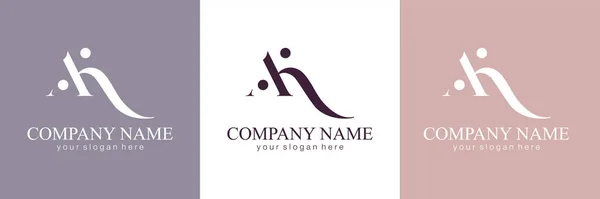 Letter Monogram Elegant Luxury Logo Calligraphic Style Corporate Identity Personal —  Vetores de Stock