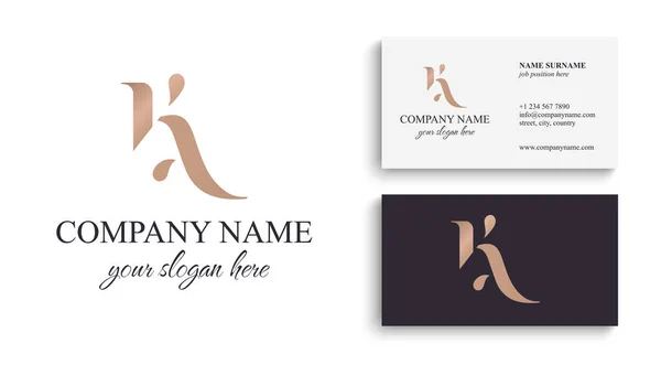 Buchstabenmonogramm Eleganter Luxus Logo Kalligrafischer Stil Corporate Identity Und Persönliches — Stockvektor