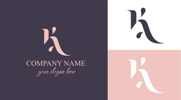 Letter Monogram Elegant Luxury Logo Calligraphic Style Corporate Identity Personal — Image vectorielle