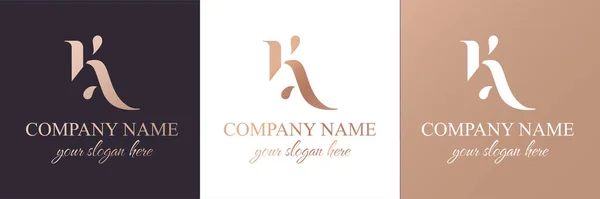 Letter Monogram Elegant Luxury Logo Calligraphic Style Corporate Identity Personal —  Vetores de Stock
