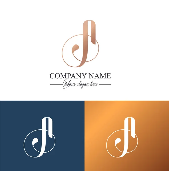 Letter Monogram Elegant Luxury Logo Calligraphic Style Corporate Identity Personal — Stock Vector