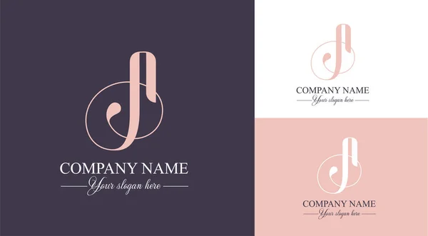 Letter Monogram Elegant Luxury Logo Calligraphic Style Corporate Identity Personal —  Vetores de Stock