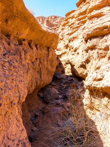 Des Rochers Rouges Passage Entre Les Rochers Des Canyons Argile — Photo