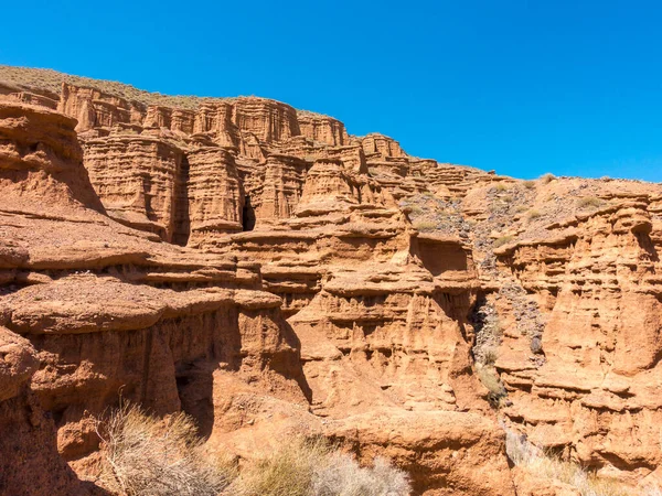 Cuentos Rojos Arcilla Región Issyk Kul Kirguistán Hermoso Paisaje Montaña —  Fotos de Stock