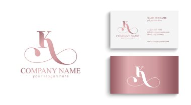 K harfi baş harfleri. Zarif lüks K logosu. Kaligrafi stili. Şirket kimliği ve kişisel logo. Vektör tasarımı.