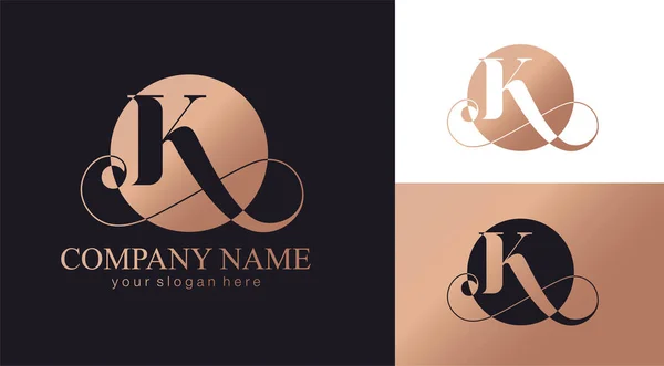 Letter Monogram Elegant Luxury Logo Calligraphic Style Corporate Identity Personal — Stock Vector