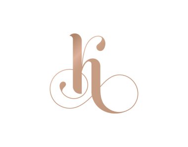 K harfi baş harfleri. Zarif lüks K logosu. Kaligrafi stili. Şirket kimliği ve kişisel logo. Vektör tasarımı.