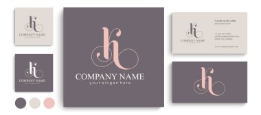 K harfi baş harfleri. Zarif lüks K logosu. Kaligrafi stili. Şirket kimliği ve kişisel logo. Vektör tasarımı.