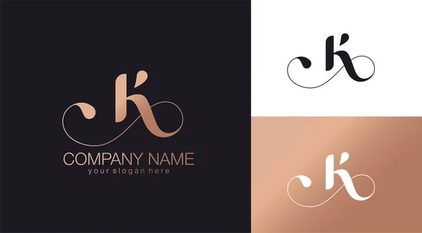Monograma Letra Elegante Logotipo Lujo Estilo Caligráfico Identidad Corporativa Logotipo — Vector de stock
