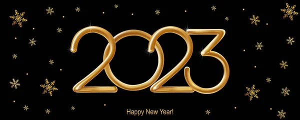 2023 Feliz Ano Novo Mão Caligrafia Lettering Vector Elemento Ilustração — Vetor de Stock
