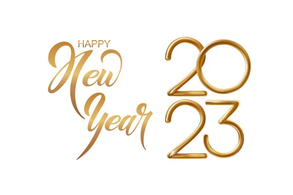 2023 Šťastný Nový Rok Ruční Psaní Kaligrafie Prvek Ilustrace Vektorových — Stockový vektor