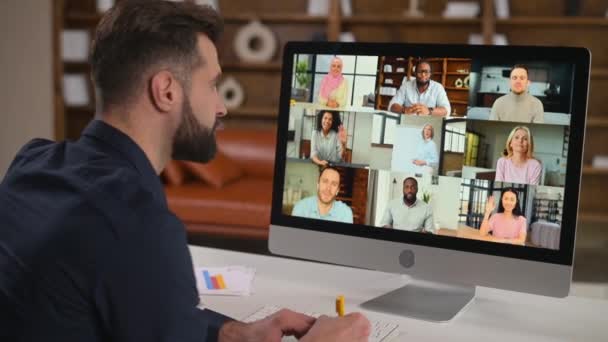 Virtual conference with employees — Video Stock