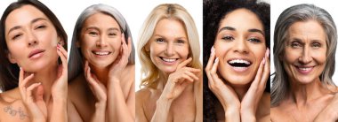 Delightful diverse women in collage