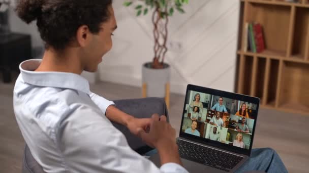 Wirtualne spotkanie, koncepcja połączenia wideo — Wideo stockowe