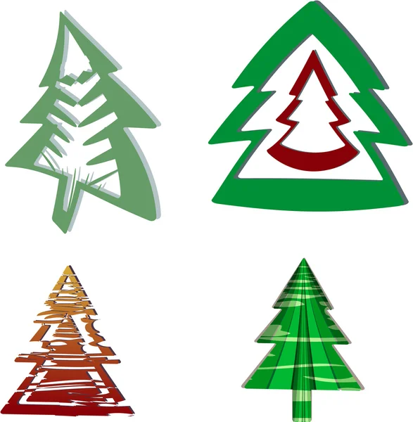 A set of Christmas trees — Stock Vector