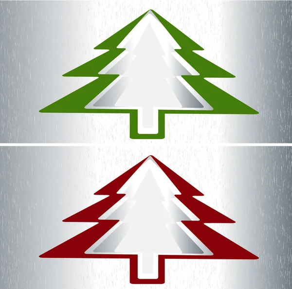 Conjunto de duas árvores de Natal — Vetor de Stock
