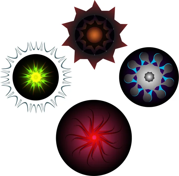 Set Brillantes bolas de Navidad y estrellas . — Archivo Imágenes Vectoriales