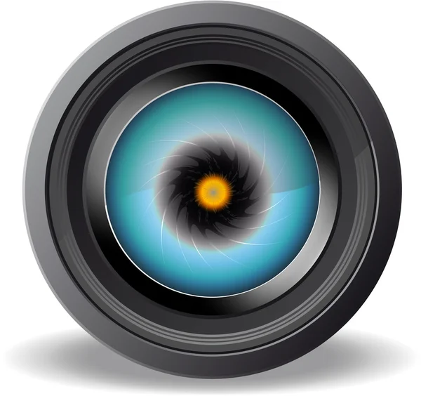 Auge in Kameralinse — Stockvektor