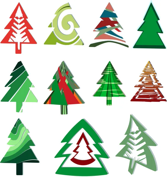 Icons Christmas trees — Stock Vector