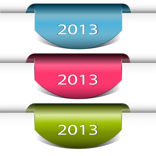 Colorful vector arrows stickers 2013 — Stock Vector